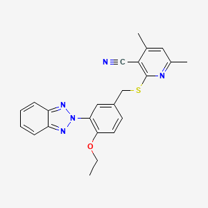 molecular formula C23H21N5OS B6026287 2-{[3-(2H-1,2,3-benzotriazol-2-yl)-4-ethoxybenzyl]thio}-4,6-dimethylnicotinonitrile 