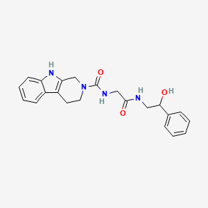 molecular formula C22H24N4O3 B6026290 N-{2-[(2-hydroxy-2-phenylethyl)amino]-2-oxoethyl}-1,3,4,9-tetrahydro-2H-beta-carboline-2-carboxamide 