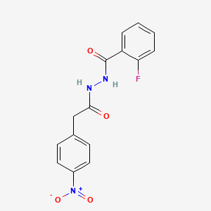 molecular formula C15H12FN3O4 B6026295 2-fluoro-N'-[(4-nitrophenyl)acetyl]benzohydrazide 