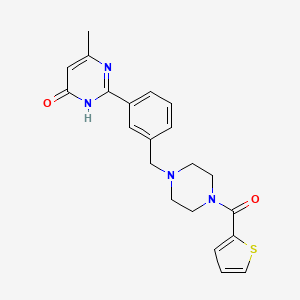 molecular formula C21H22N4O2S B6026315 6-methyl-2-(3-{[4-(2-thienylcarbonyl)-1-piperazinyl]methyl}phenyl)-4(3H)-pyrimidinone 