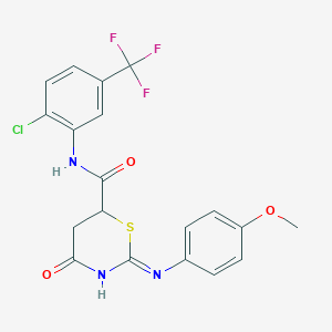 N-[2-chloro-5-(trifluoromethyl)phenyl]-2-[(4-methoxyphenyl)amino]-4-oxo-5,6-dihydro-4H-1,3-thiazine-6-carboxamide