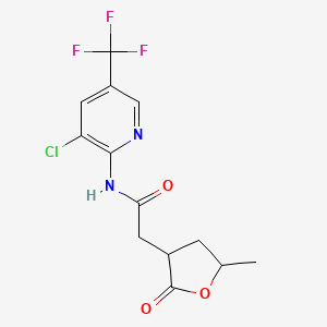 molecular formula C13H12ClF3N2O3 B6026326 N-[3-chloro-5-(trifluoromethyl)-2-pyridinyl]-2-(5-methyl-2-oxotetrahydro-3-furanyl)acetamide 