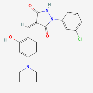 1-(3-chlorophenyl)-4-[4-(diethylamino)-2-hydroxybenzylidene]-3,5-pyrazolidinedione