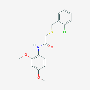 molecular formula C17H18ClNO3S B6026388 2-[(2-chlorobenzyl)thio]-N-(2,4-dimethoxyphenyl)acetamide 