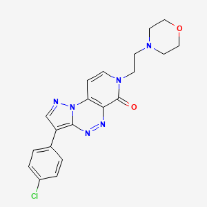 molecular formula C20H19ClN6O2 B6026404 3-(4-chlorophenyl)-7-[2-(4-morpholinyl)ethyl]pyrazolo[5,1-c]pyrido[4,3-e][1,2,4]triazin-6(7H)-one 