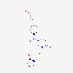 molecular formula C22H37N3O4 B6026423 5-{[4-(3-methoxypropyl)-1-piperidinyl]carbonyl}-1-[3-(2-oxo-1-pyrrolidinyl)propyl]-2-piperidinone 