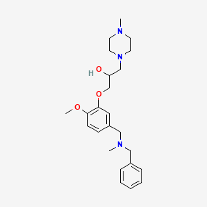 molecular formula C24H35N3O3 B6026426 1-(5-{[benzyl(methyl)amino]methyl}-2-methoxyphenoxy)-3-(4-methyl-1-piperazinyl)-2-propanol 