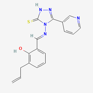 molecular formula C17H15N5OS B6026431 2-ALLYL-6-(((3-(3-PYRIDINYL)-5-SULFANYL-4H-1,2,4-TRIAZOL-4-YL)IMINO)ME)PHENOL 