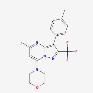 4-[5-Methyl-3-(4-methylphenyl)-2-(trifluoromethyl)pyrazolo[1,5-a]pyrimidin-7-yl]morpholine