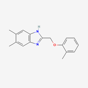 5,6-dimethyl-2-[(2-methylphenoxy)methyl]-1H-1,3-benzodiazole