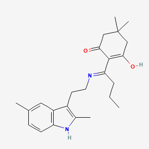 molecular formula C24H32N2O2 B6026462 2-(1-{[2-(2,5-dimethyl-1H-indol-3-yl)ethyl]amino}butylidene)-5,5-dimethylcyclohexane-1,3-dione 