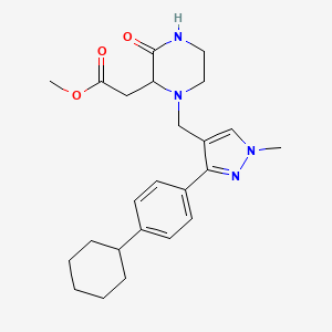 methyl (1-{[3-(4-cyclohexylphenyl)-1-methyl-1H-pyrazol-4-yl]methyl}-3-oxo-2-piperazinyl)acetate