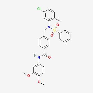 4-{[(5-chloro-2-methylphenyl)(phenylsulfonyl)amino]methyl}-N-(3,4-dimethoxyphenyl)benzamide