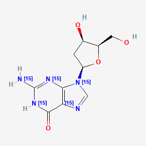 2-(15N)Azanyl-9-[(2R,4R,5R)-4-hydroxy-5-(hydroxymethyl)oxolan-2-yl]-1H-purin-6-one