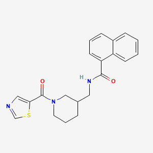 molecular formula C21H21N3O2S B6026574 N-{[1-(1,3-thiazol-5-ylcarbonyl)-3-piperidinyl]methyl}-1-naphthamide 