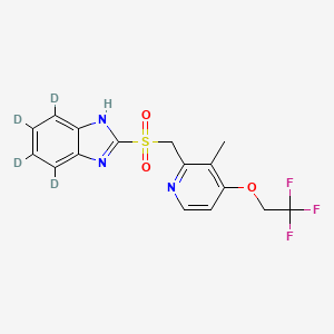 molecular formula C18H10D4F3N3O3S B602663 Lansoprazole Sulfone-d4 CAS No. 1184999-77-6