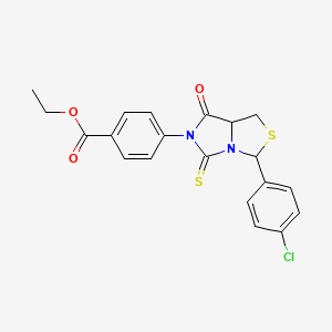 molecular formula C20H17ClN2O3S2 B6026636 ethyl 4-[3-(4-chlorophenyl)-7-oxo-5-sulfanylidene-3,7a-dihydro-1H-imidazo[1,5-c][1,3]thiazol-6-yl]benzoate 