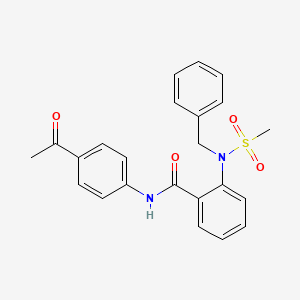 molecular formula C23H22N2O4S B6026652 N-(4-acetylphenyl)-2-[benzyl(methylsulfonyl)amino]benzamide 