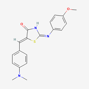 molecular formula C19H19N3O2S B6026686 5-[4-(dimethylamino)benzylidene]-2-[(4-methoxyphenyl)imino]-1,3-thiazolidin-4-one 