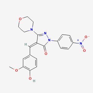 4-(4-hydroxy-3-methoxybenzylidene)-5-(4-morpholinyl)-2-(4-nitrophenyl)-2,4-dihydro-3H-pyrazol-3-one