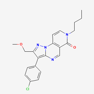 molecular formula C21H21ClN4O2 B6026699 7-butyl-3-(4-chlorophenyl)-2-(methoxymethyl)pyrazolo[1,5-a]pyrido[3,4-e]pyrimidin-6(7H)-one 