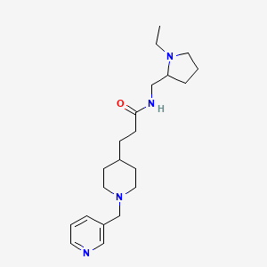 molecular formula C21H34N4O B6026702 N-[(1-ethyl-2-pyrrolidinyl)methyl]-3-[1-(3-pyridinylmethyl)-4-piperidinyl]propanamide 