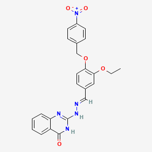 3-ethoxy-4-[(4-nitrobenzyl)oxy]benzaldehyde (4-oxo-3,4-dihydro-2-quinazolinyl)hydrazone