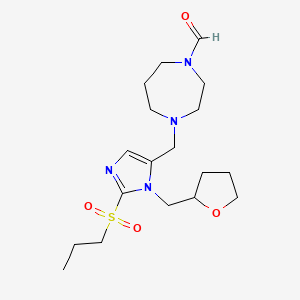 4-[[3-(Oxolan-2-ylmethyl)-2-propylsulfonylimidazol-4-yl]methyl]-1,4-diazepane-1-carbaldehyde