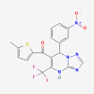 (5-methyl-2-thienyl)[7-(3-nitrophenyl)-5-(trifluoromethyl)-4,7-dihydro[1,2,4]triazolo[1,5-a]pyrimidin-6-yl]methanone