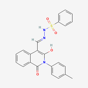 molecular formula C23H19N3O4S B6026763 N'-{[2-(4-methylphenyl)-1,3-dioxo-2,3-dihydro-4(1H)-isoquinolinylidene]methyl}benzenesulfonohydrazide 