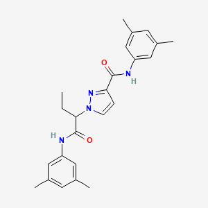 molecular formula C24H28N4O2 B6026771 N-(3,5-dimethylphenyl)-1-(1-{[(3,5-dimethylphenyl)amino]carbonyl}propyl)-1H-pyrazole-3-carboxamide 