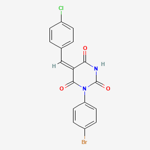 molecular formula C17H10BrClN2O3 B6026782 1-(4-bromophenyl)-5-(4-chlorobenzylidene)-2,4,6(1H,3H,5H)-pyrimidinetrione 