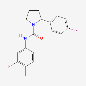 molecular formula C18H18F2N2O B6026795 N-(3-fluoro-4-methylphenyl)-2-(4-fluorophenyl)-1-pyrrolidinecarboxamide 