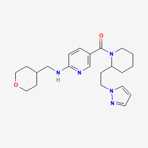 5-({2-[2-(1H-pyrazol-1-yl)ethyl]-1-piperidinyl}carbonyl)-N-(tetrahydro-2H-pyran-4-ylmethyl)-2-pyridinamine