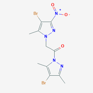 molecular formula C11H11Br2N5O3 B6026824 1-(4-BROMO-3,5-DIMETHYL-1H-PYRAZOL-1-YL)-2-(4-BROMO-5-METHYL-3-NITRO-1H-PYRAZOL-1-YL)-1-ETHANONE 