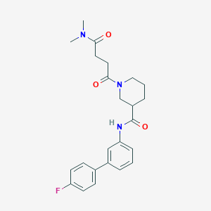 molecular formula C24H28FN3O3 B6026832 1-[4-(dimethylamino)-4-oxobutanoyl]-N-(4'-fluoro-3-biphenylyl)-3-piperidinecarboxamide 