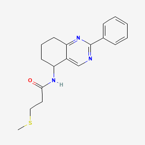 3-(methylthio)-N-(2-phenyl-5,6,7,8-tetrahydro-5-quinazolinyl)propanamide