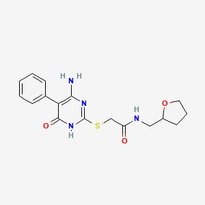 2-[(4-amino-6-oxo-5-phenyl-1,6-dihydro-2-pyrimidinyl)thio]-N-(tetrahydro-2-furanylmethyl)acetamide