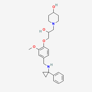 molecular formula C25H34N2O4 B6026953 1-[2-hydroxy-3-(2-methoxy-4-{[(1-phenylcyclopropyl)amino]methyl}phenoxy)propyl]-4-piperidinol 