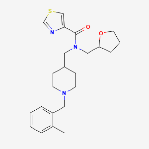 N-{[1-(2-methylbenzyl)-4-piperidinyl]methyl}-N-(tetrahydro-2-furanylmethyl)-1,3-thiazole-4-carboxamide