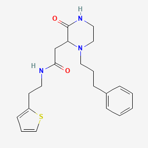 2-[3-oxo-1-(3-phenylpropyl)piperazin-2-yl]-N-(2-thiophen-2-ylethyl)acetamide