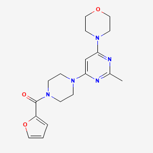 molecular formula C18H23N5O3 B6026978 4-{6-[4-(Furan-2-carbonyl)piperazin-1-YL]-2-methylpyrimidin-4-YL}morpholine 