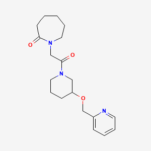 molecular formula C19H27N3O3 B6027079 1-[2-Oxo-2-[3-(pyridin-2-ylmethoxy)piperidin-1-yl]ethyl]azepan-2-one 