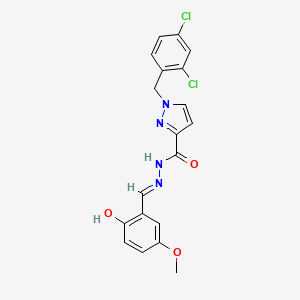 molecular formula C19H16Cl2N4O3 B6027084 1-(2,4-dichlorobenzyl)-N'-(2-hydroxy-5-methoxybenzylidene)-1H-pyrazole-3-carbohydrazide 