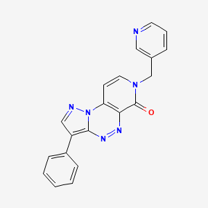 molecular formula C20H14N6O B6027089 3-phenyl-7-(3-pyridinylmethyl)pyrazolo[5,1-c]pyrido[4,3-e][1,2,4]triazin-6(7H)-one 