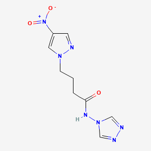 molecular formula C9H11N7O3 B6027095 4-(4-nitro-1H-pyrazol-1-yl)-N-(4H-1,2,4-triazol-4-yl)butanamide 