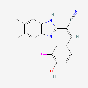 (2Z)-2-(5,6-dimethyl-1H-benzimidazol-2-yl)-3-(4-hydroxy-3-iodophenyl)prop-2-enenitrile