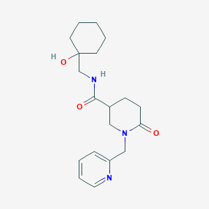 molecular formula C19H27N3O3 B6027104 N-[(1-hydroxycyclohexyl)methyl]-6-oxo-1-(2-pyridinylmethyl)-3-piperidinecarboxamide 