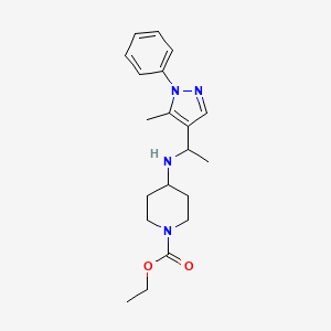 ethyl 4-{[1-(5-methyl-1-phenyl-1H-pyrazol-4-yl)ethyl]amino}-1-piperidinecarboxylate