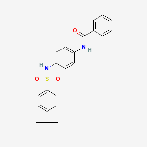 molecular formula C23H24N2O3S B6027129 N-(4-{[(4-tert-butylphenyl)sulfonyl]amino}phenyl)benzamide 